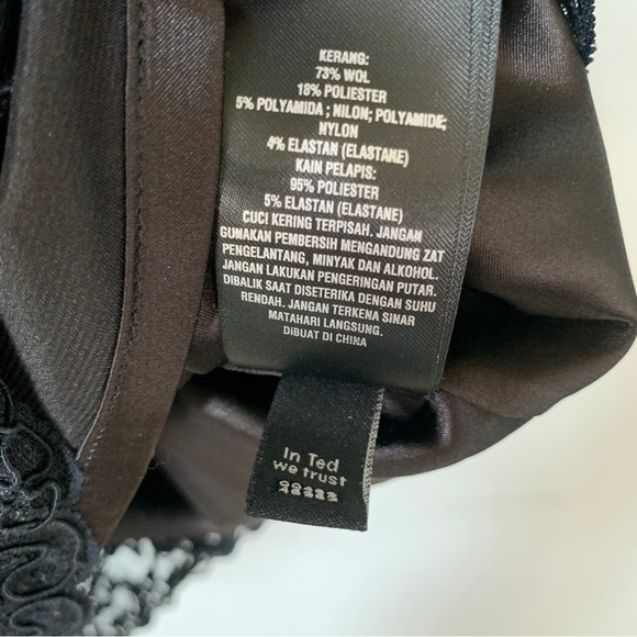 Ted Baker Black Cap Sleeve Wool blend Dress Size 0 - Picture 9 of 11